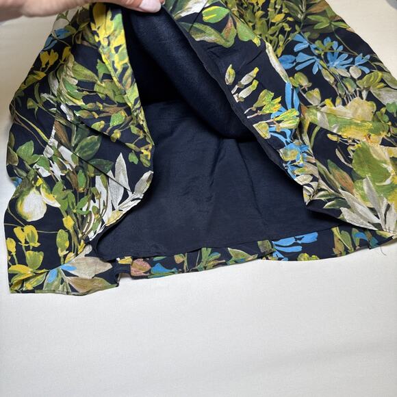 J Crew Tropical Floral Long Sleeve Button Preppy Feminine SILK Dress Womens Sz S - Picture 8 of 13